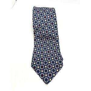 Burberrys of London 100% SILK Tie Hand Sewn in the USA 3.5" x 56.5" Yellow Blue